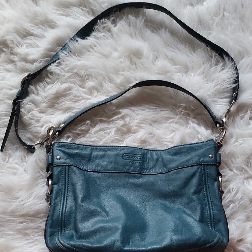 Coach Teal Leather Y2k Hobo Bag